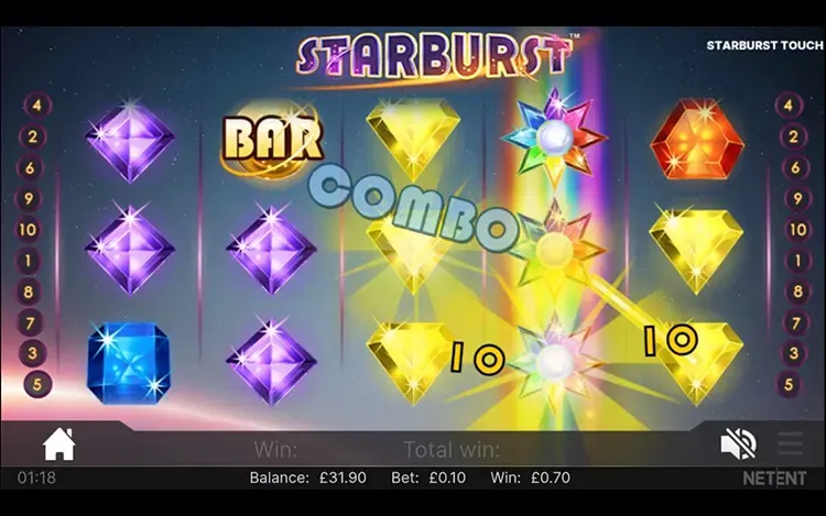 Original Starburst Touch expanding wild presentation
